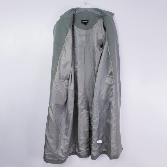 Something Navy Olive Long Wool Top Coat Large - Picture 9 of 9